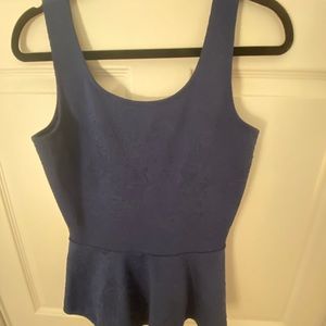 Navy peplum tank